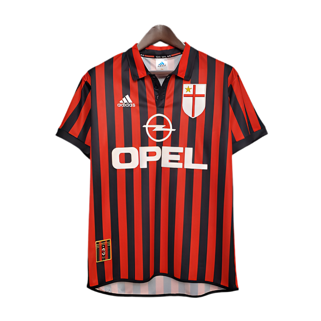 Camisa AC Milan Retrô 1999/2000 - Vermelha e Preta